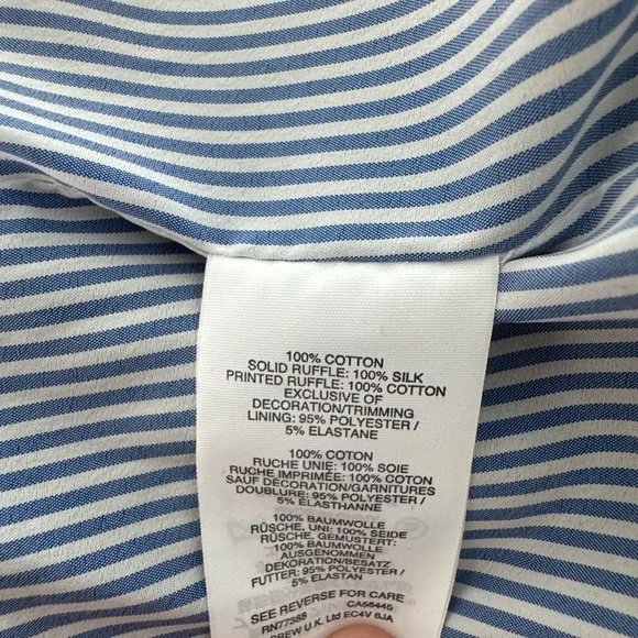 J CREW Lady Jacket Liberty London Ruffle Navy Blue Size 6 Like New - Picture 3 of 8